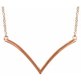 V-Shaped Bar Necklace in 14K Gold