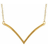 V-Shaped Bar Necklace in 14K Gold