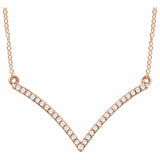 V-Shaped Diamond Bar Necklace in 14K Gold