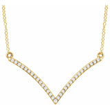 V-Shaped Diamond Bar Necklace in 14K Gold