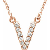 Upper Case Initial Diamond Necklace in 14K Gold