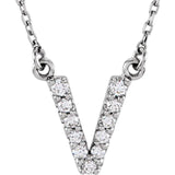 Upper Case Initial Diamond Necklace in 14K Gold