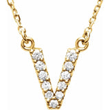Upper Case Initial Diamond Necklace in 14K Gold