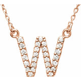 Upper Case Initial Diamond Necklace in 14K Gold
