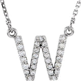 Upper Case Initial Diamond Necklace in 14K Gold