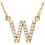 Upper Case Initial Diamond Necklace in 14K Gold