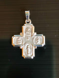 Petite Four Way Cross Medal in 14K White or Yellow Gold 22 x 18 - Roxx Fine Jewelry