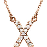 Upper Case Initial Diamond Necklace in 14K Gold
