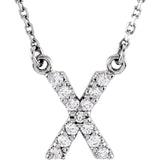Upper Case Initial Diamond Necklace in 14K Gold