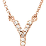 Upper Case Initial Diamond Necklace in 14K Gold