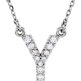 Upper Case Initial Diamond Necklace in 14K Gold
