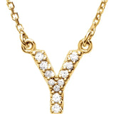 Upper Case Initial Diamond Necklace in 14K Gold