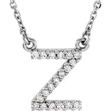 Upper Case Initial Diamond Necklace in 14K Gold