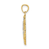 St. Christopher Medal Charm Two Tone 14K White and Yellow Gold - Roxx Fine Jewelry