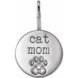 Dog Mom or Cat Mom Diamond Pawprint Charm in 14K Gold or Platinum