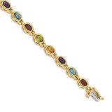 Oval Bezel-Set Rainbow Gemstone 7.84 Ct. Bracelet in 14K Yellow Gold