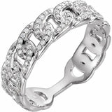 302® Fine Jewelry Chain Link Ring with .25 Ct. TCW Diamond Accents in 14K Gold or Platinum