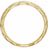 302® Fine Jewelry Chain Link Ring with .25 Ct. TCW Diamond Accents in 14K Gold or Platinum