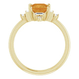302® Fine Jewelry Citrine and Diamond Geometric Ring in 14K Yellow Gold