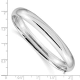High Polished 8mm Hinged Bangle Bracelet in 14K White Gold - Roxx Fine Jewelry