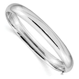 High Polished 8mm Hinged Bangle Bracelet in 14K White Gold - Roxx Fine Jewelry