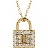 302® Jewelry Petite Lock Necklace with .50 Ct. Diamonds