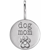 Dog Mom or Cat Mom Diamond Pawprint Charm in 14K Gold or Platinum