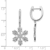Snowflake Dangle Diamond Earrings 1.01 Ct in 14K White Gold - Roxx Fine Jewelry