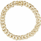 Iced Out 1.50 Ct. TCW Diamond Accented Curb Chain Bracelet 14K Gold