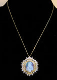 Miraculous Virgin Mary Mother of Pearl and CZ Sunburst Necklace