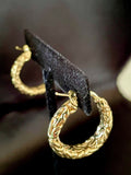 Byzantine Style Hoop Earrings in 14K Yellow Gold