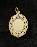 St. Christopher Medal Oval with Filigree Frame in 14K Yellow Gold