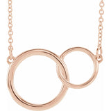 302® Fine Jewelry Interlocking Circle Necklace in 14K Gold or Platinum