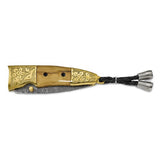 Limited Edition Damascus Steel Woolly Mammoth Fossil Ivory Folding Knife KN1375 - Roxx Fine Jewelry