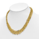 Contemporary Circles Woven Link Necklace in 14K Yellow Gold - Roxx Fine Jewelry