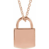 302® Fine Jewelry Petite Lock Necklace with Initial in SS, 14K Gold or Platinum