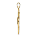Four Way Medal 41 x 29mm Polished Finish in 14K Yellow Gold - Roxx Fine Jewelry