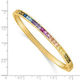 Prizma™ Rainbow CZ Gold Plated Sterling Silver Adjustable Bolo Bracelet - Roxx Fine Jewelry