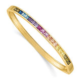 Prizma™ Rainbow CZ Gold Plated Sterling Silver Adjustable Bolo Bracelet - Roxx Fine Jewelry