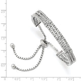 Sterling Shimmer™ CZ and Sterling Silver Three Row Adjustable Bolo Bracelet - Roxx Fine Jewelry