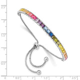 Prizma™ Rainbow CZ Gold Plated Sterling Silver Adjustable Bolo Bracelet - Roxx Fine Jewelry