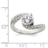 Faux and Fabulous™ 3.00 Ct CZ Bypass Ring in Sterling Silver - Roxx Fine Jewelry