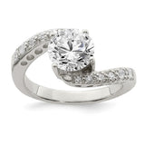 Faux and Fabulous™ 3.00 Ct CZ Bypass Ring in Sterling Silver - Roxx Fine Jewelry