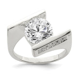 Faux and Fabulous™ 4.00 Ct CZ Modern Bypass Ring in Sterling Silver - Roxx Fine Jewelry