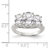 Faux and Fabulous™ 4.96 Ct Oval CZ 3 Stone Ring in Sterling Silver - Roxx Fine Jewelry