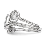 Faux and Fabulous™ 3 Stone Stacking Gypsy Ring in Sterling Silver - Roxx Fine Jewelry