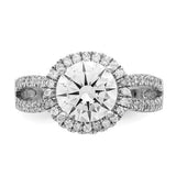 Faux and Fabulous™ 2.50 Ct. Round CZ Infinity Shank Halo Ring in Rose Gold Plate or Sterling - Roxx Fine Jewelry