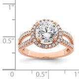 Faux and Fabulous™ 2.50 Ct. Round CZ Infinity Shank Halo Ring in Rose Gold Plate or Sterling - Roxx Fine Jewelry