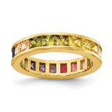 Prizma™ Rainbow CZ Gold Plated Sterling Silver Adjustable Bolo Bracelet - Roxx Fine Jewelry