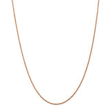 1.5mm Diamond Cut Rope Chain in 14K Rose Gold - Roxx Fine Jewelry